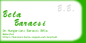 bela baracsi business card