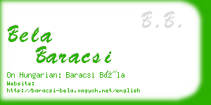 bela baracsi business card